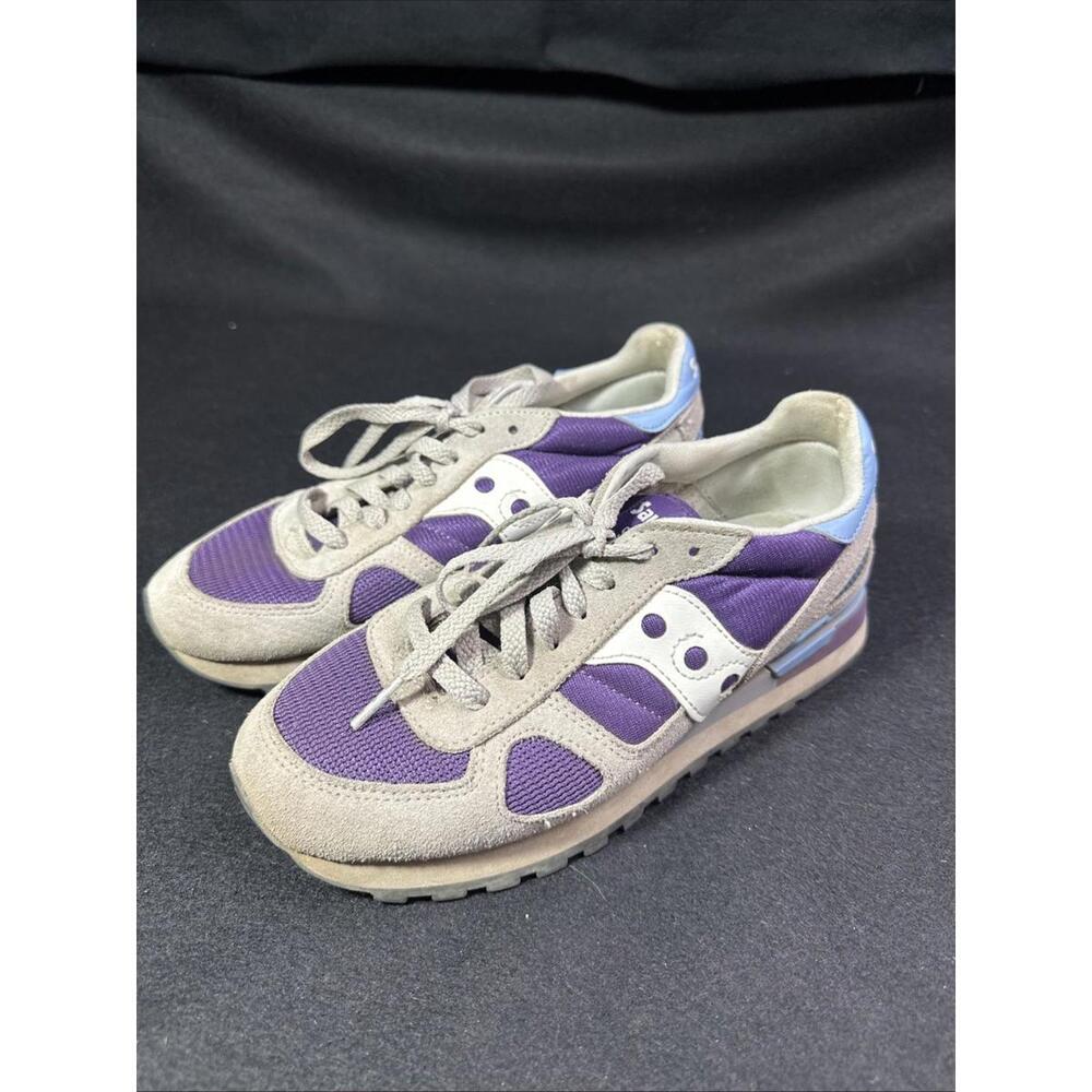 Saucony Shadow Original Sneakers Purple Grey Running Shoes Size 7.5